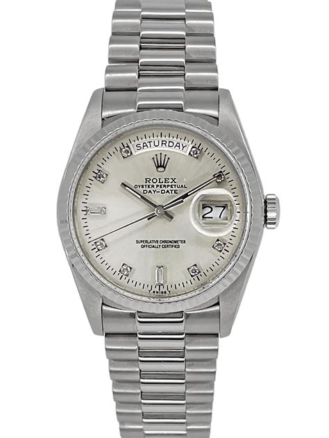 rolex day date silver and gold